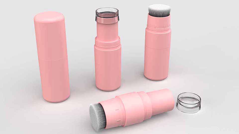 Tabung kayu bubuk kanthi sirah sikat